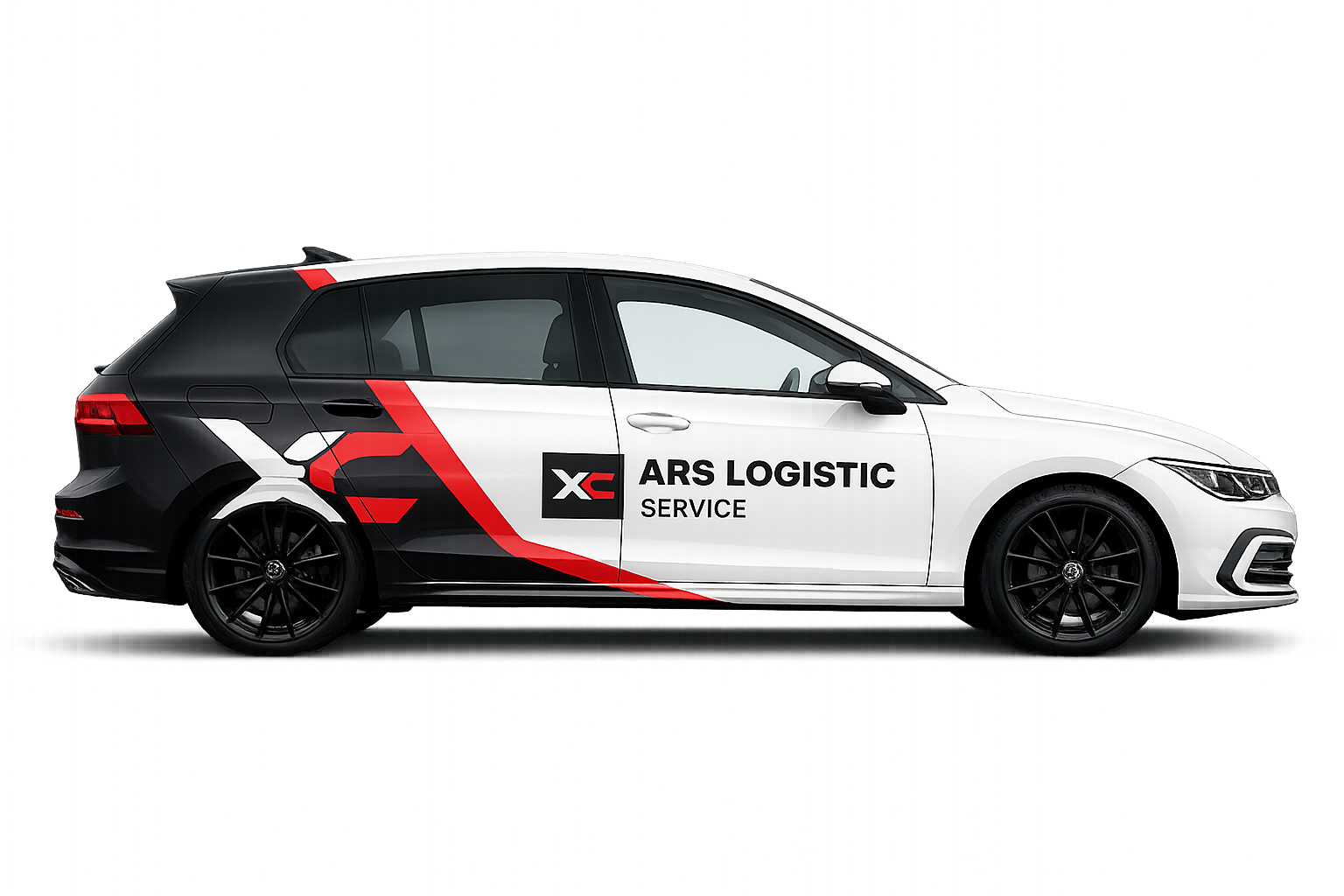 XCars VW Golf im Corporate-Design mit rotem X-Element